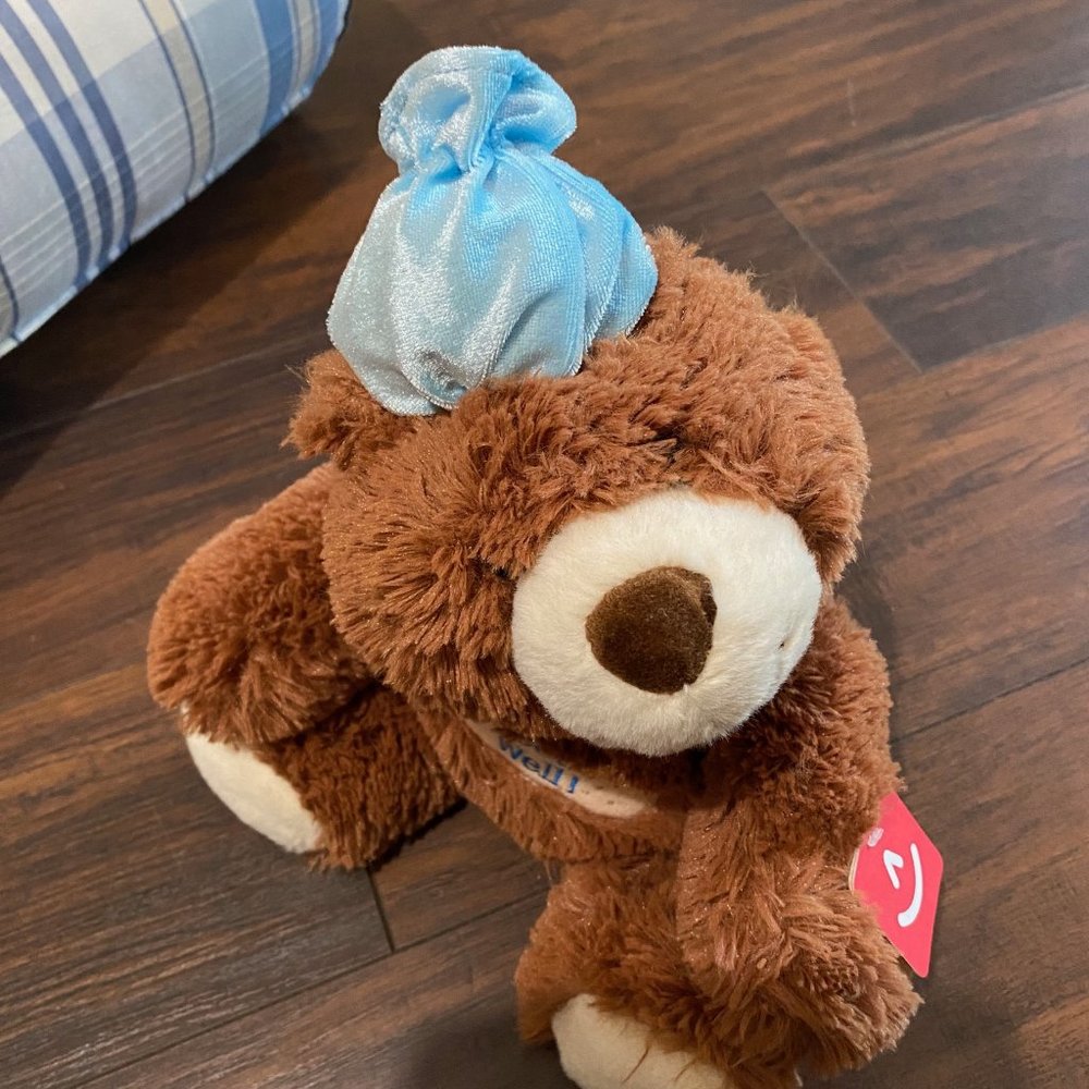 Aurora Get Well 12" Brown Teddy Bear - Picture 3 of 5